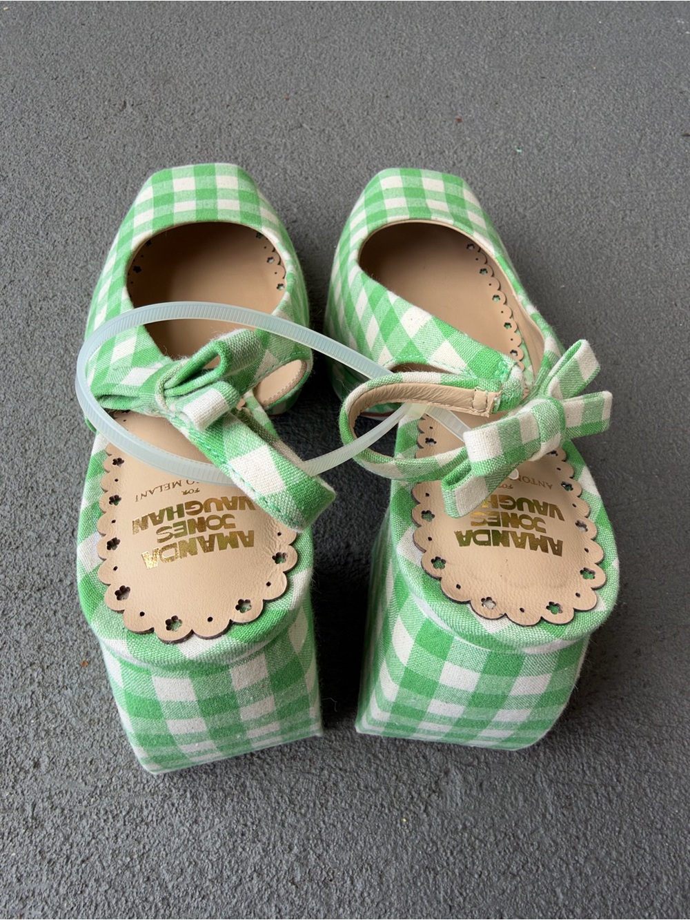 Antonio Melani x Amanda Jones Vaughan Penny Gingham Block Heel Slingback Pump 8 - Picture 11 of 14